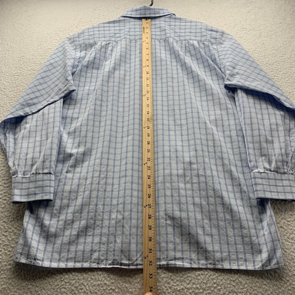 Ermenegildo Zegna Dress Shirt Mens XL X-Large Light Blue‎ Check Preppy Designer - Picture 6 of 11